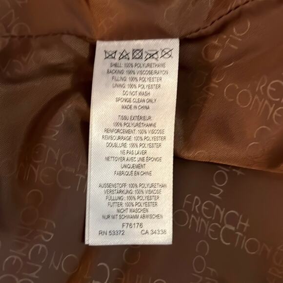 French Connection Faux Leather Moto Jacket Size L - New - Picture 10 of 12